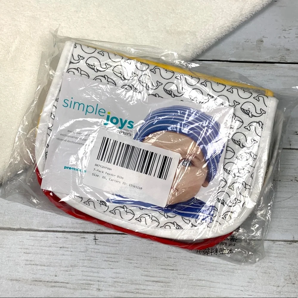 NEW Simple Joys by Carter's Baby Feeder Bibs 7